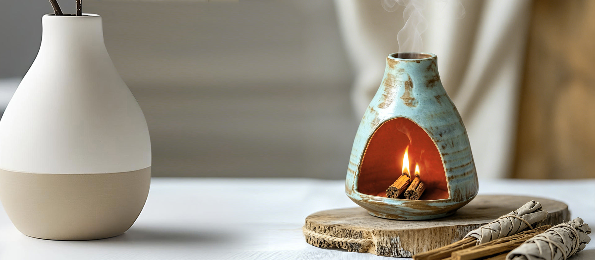 Palo Santo Holder collection banner showcasing modern ceramic ritual accessories for calm, intentional living