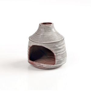 Handcrafted ceramic Palo Santo holder made from authentic clay with ash kiln finish