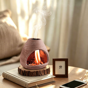 Handcrafted ceramic Palo Santo holder made from authentic clay with ash kiln finish