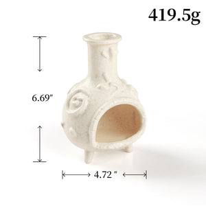 Handcrafted ceramic Palo Santo holder with child clay finish and soft natural white tone