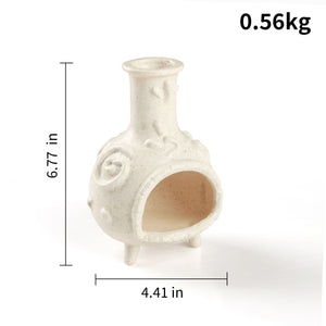 Handcrafted ceramic Palo Santo holder with child clay finish and soft natural white tone