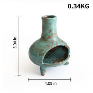 Handcrafted ceramic Palo Santo holder with patina finish made from authentic clay