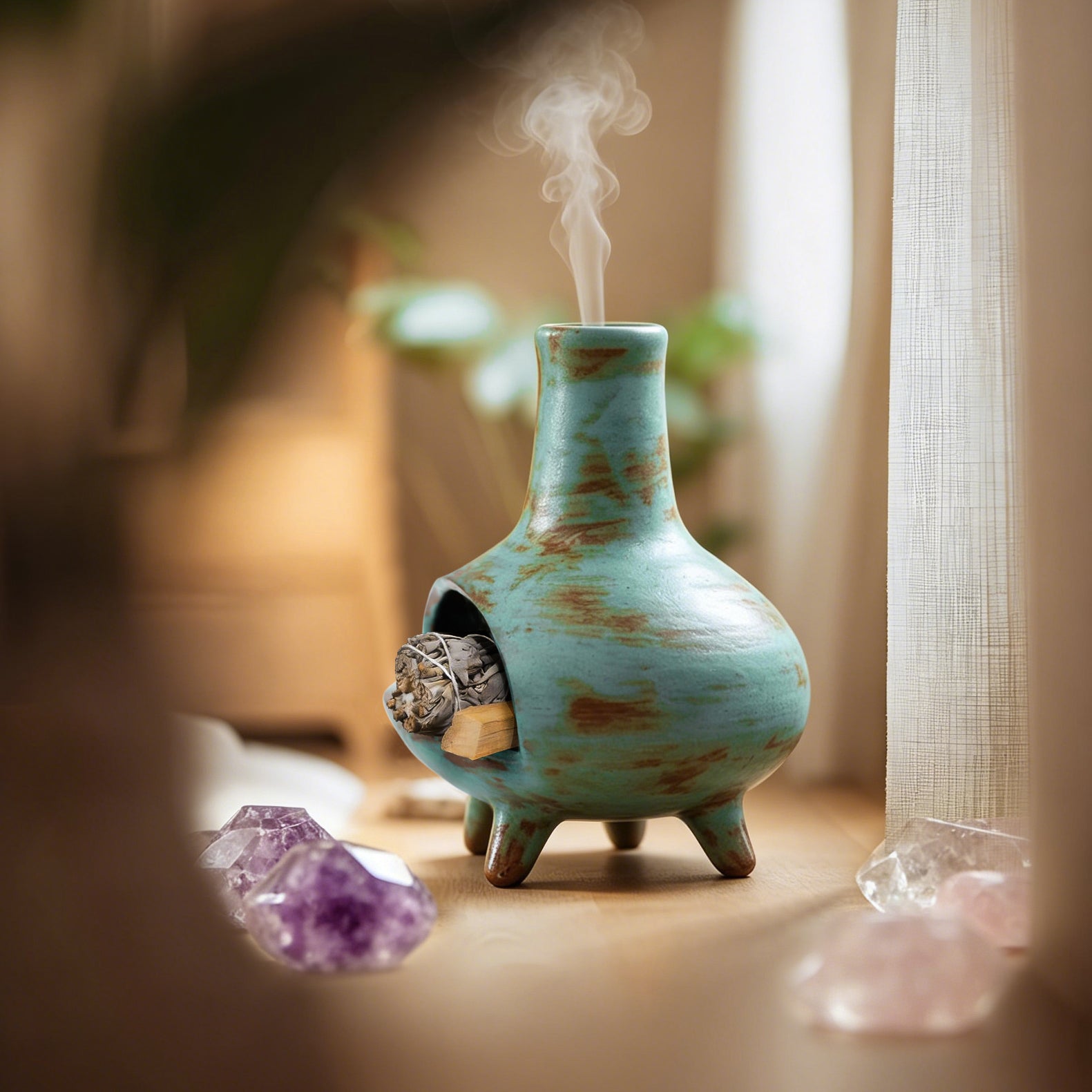 Blog cover image illustrating a calm, mindful home sanctuary with natural materials and warm, peaceful ambiance