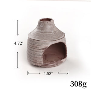 Handcrafted ceramic Palo Santo holder made from authentic clay with ash kiln finish