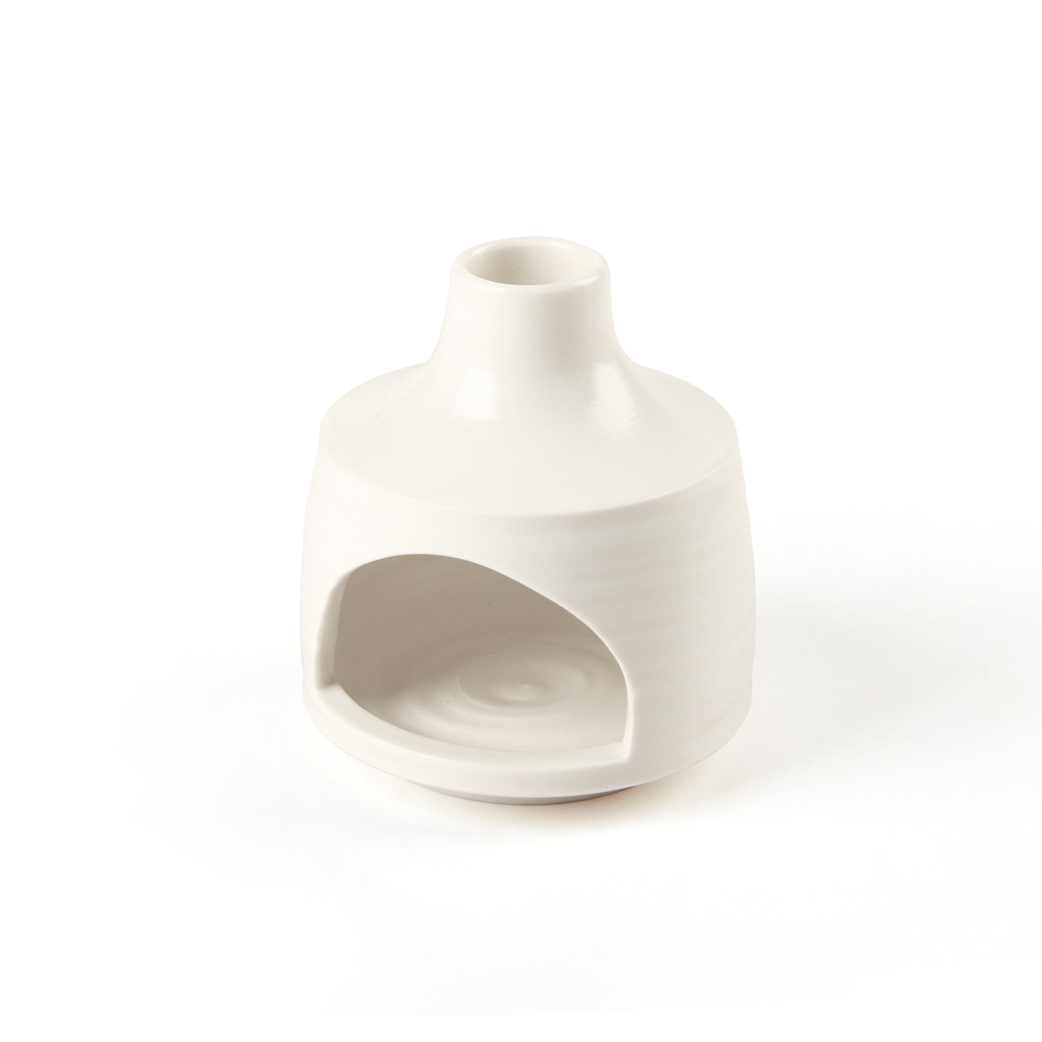 Handcrafted ceramic Palo Santo holder with blank finish made from authentic clay