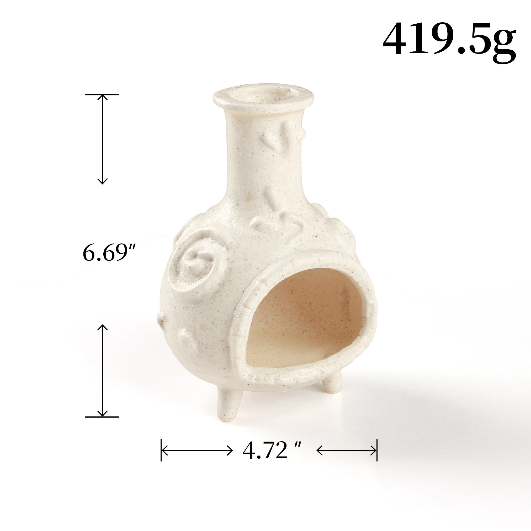 Handcrafted ceramic Palo Santo holder with child clay finish and soft natural white tone