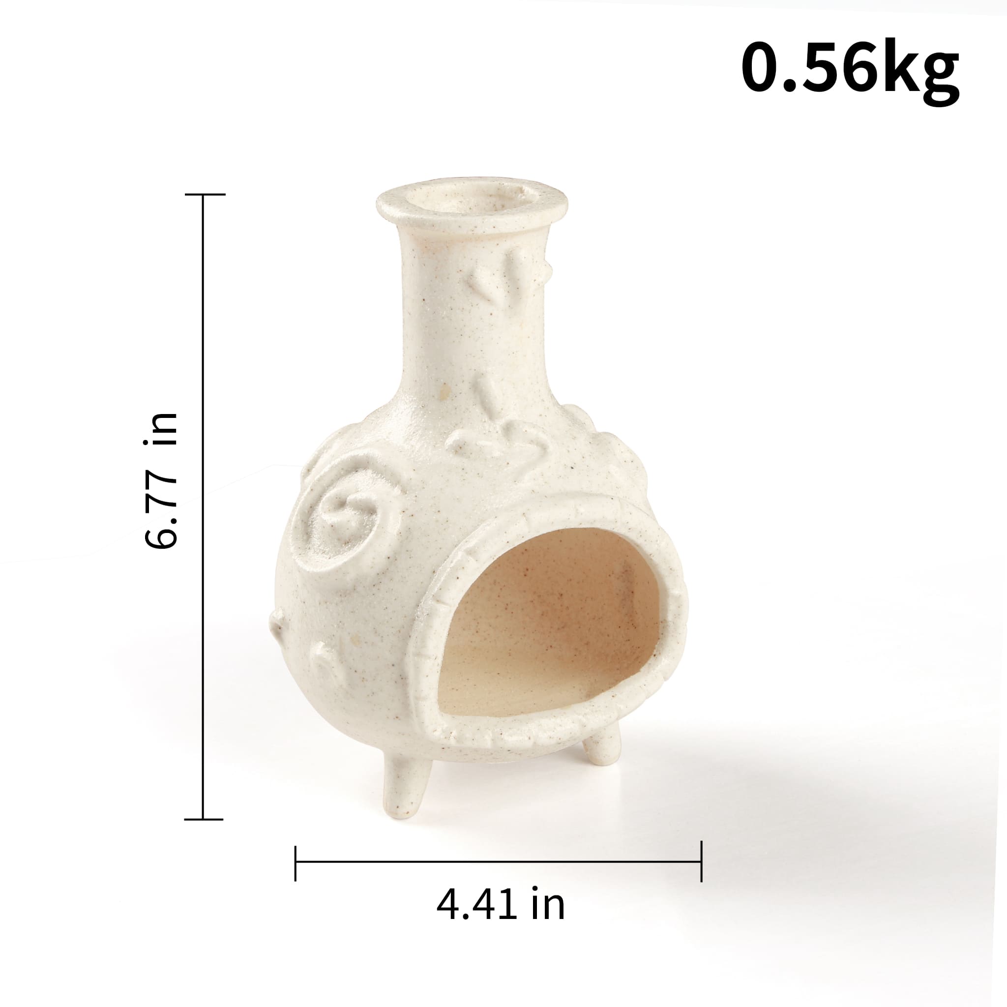 Handcrafted ceramic Palo Santo holder with child clay finish and soft natural white tone