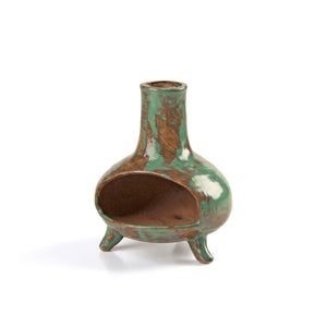 Handcrafted ceramic Palo Santo holder with patina finish made from authentic clay