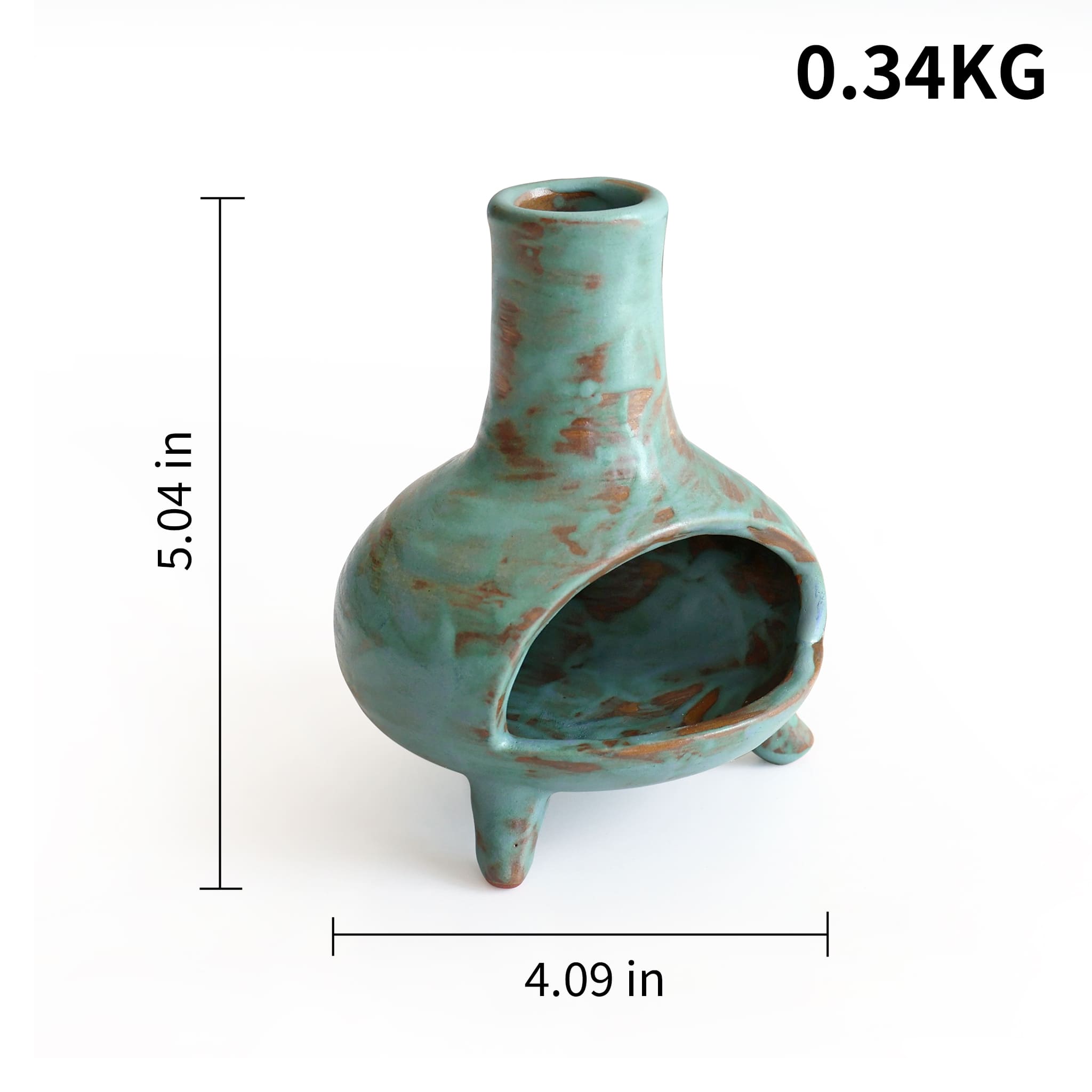 Handcrafted ceramic Palo Santo holder with patina finish made from authentic clay