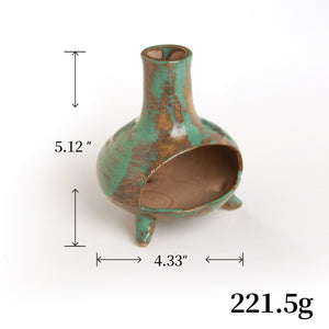 Handcrafted ceramic Palo Santo holder with patina finish made from authentic clay