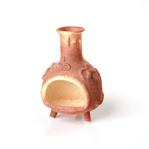 Handcrafted ceramic Palo Santo holder with ruddy clay finish made from authentic clay