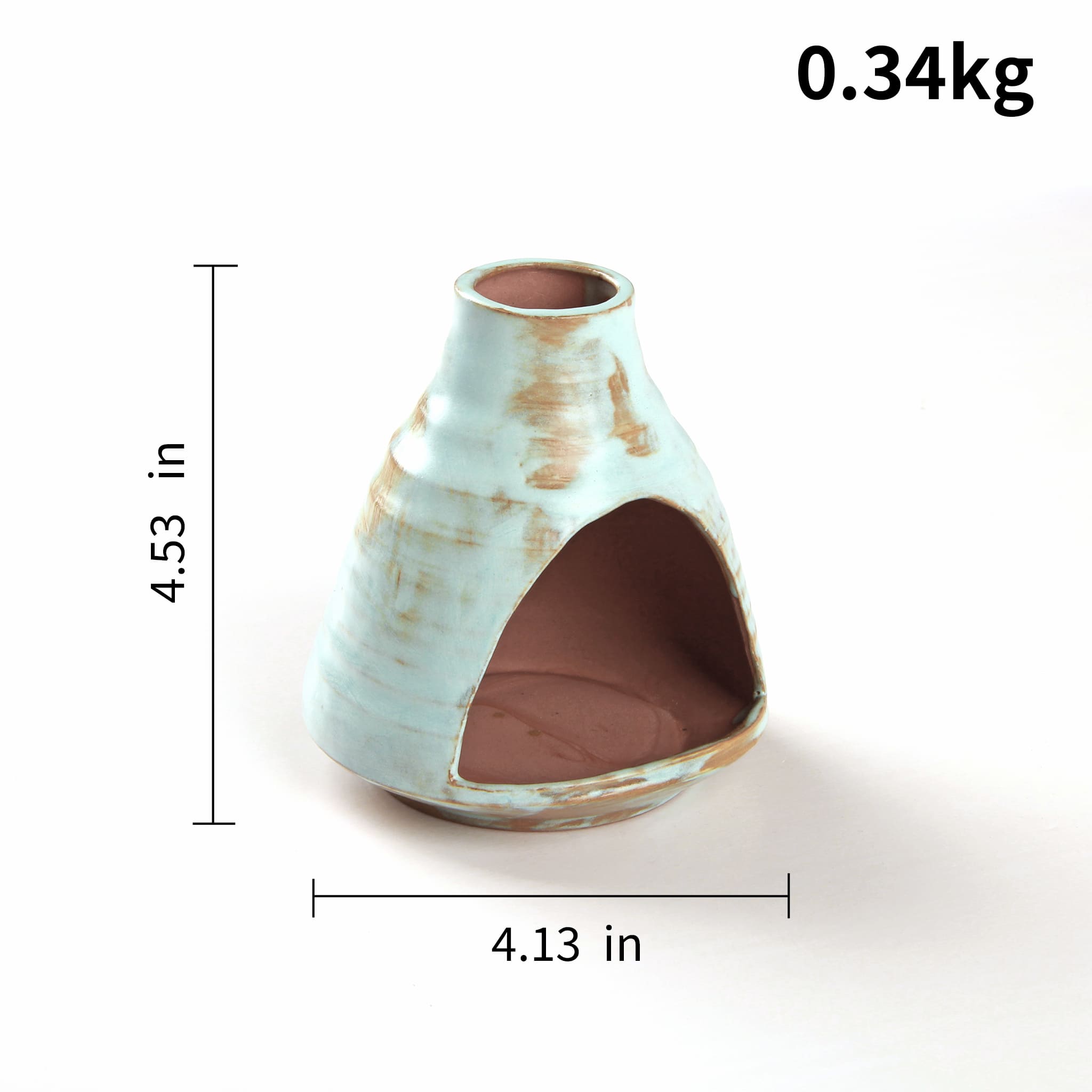 Handcrafted ceramic Palo Santo holder with sky glaze finish made from authentic clay