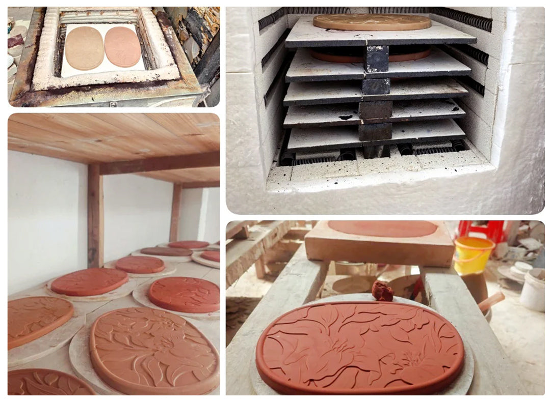 Kiln‑fired ceramic bread basket base with refined glaze, food‑safe finish, and durable structure
