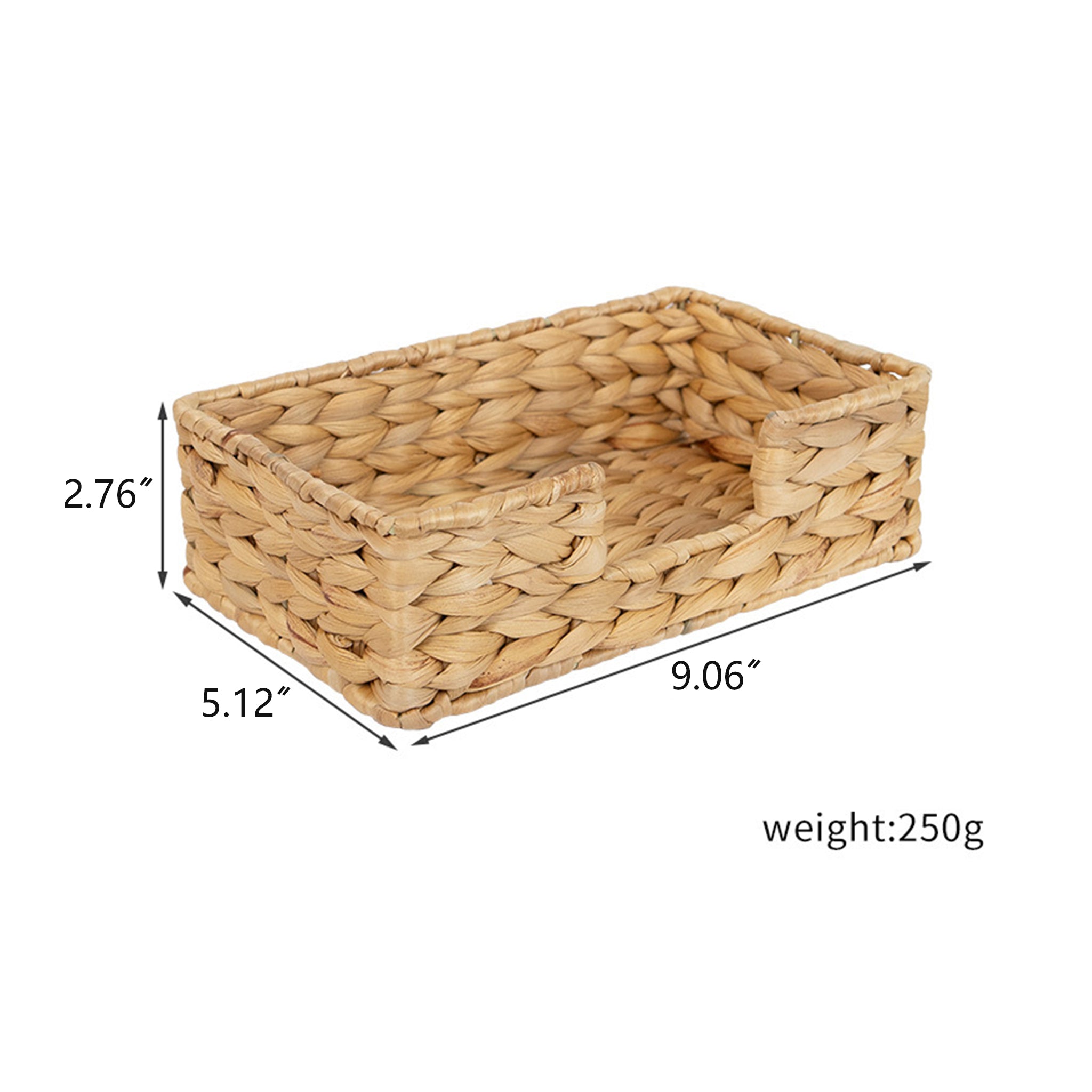 Handwoven water hyacinth storage basket set with 2 pieces for home organization