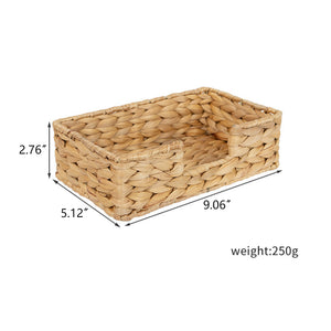 Handwoven water hyacinth storage basket set with 2 pieces for home organization